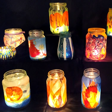 Decorating lanterns